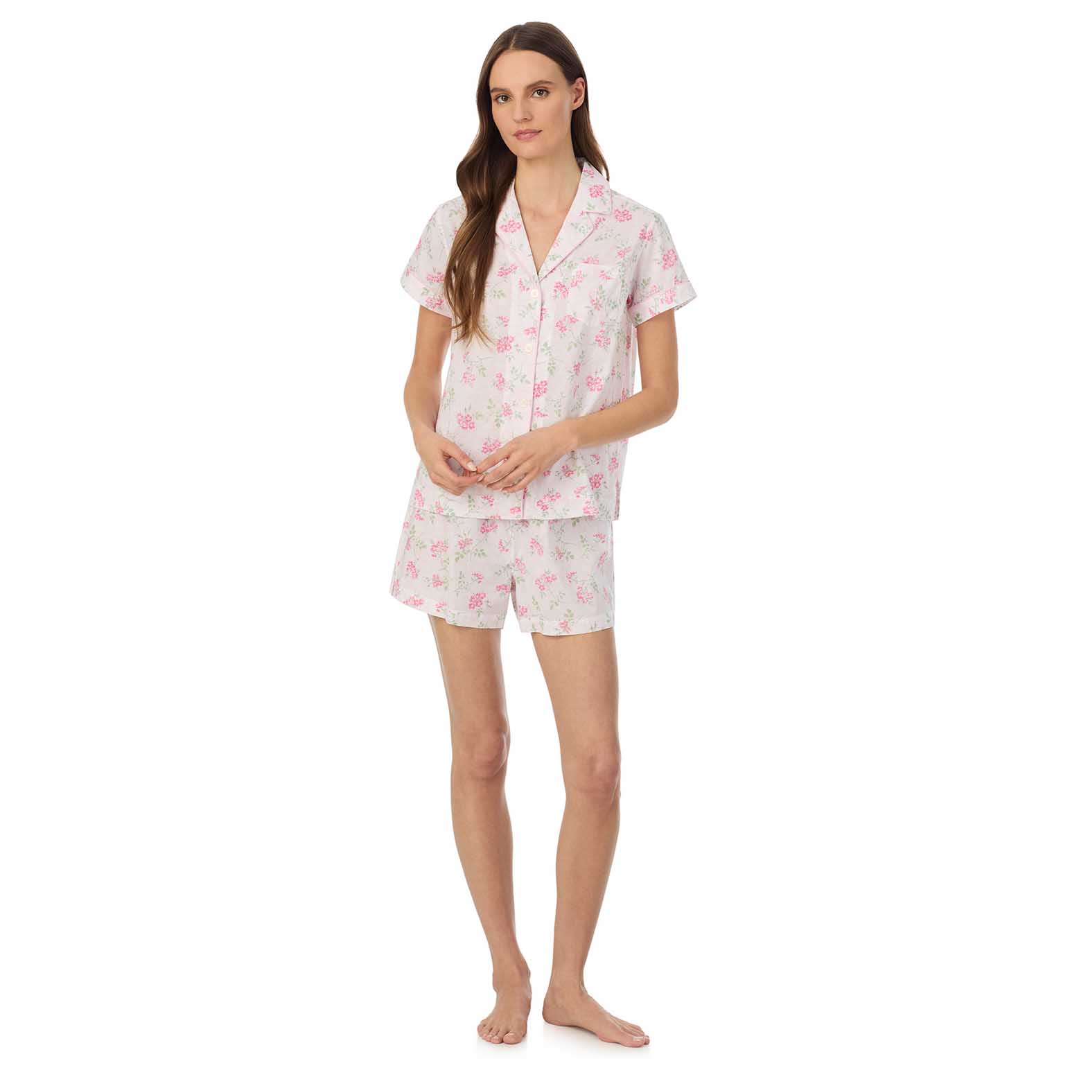 Lauren Ralph Lauren Cotton Lawn S/S Notch Collar Boxer Set